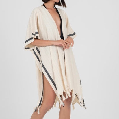 Single Stripe Natural Kimono – Tranquil USA Single Stripe Natural Kimono – Tranquil USA